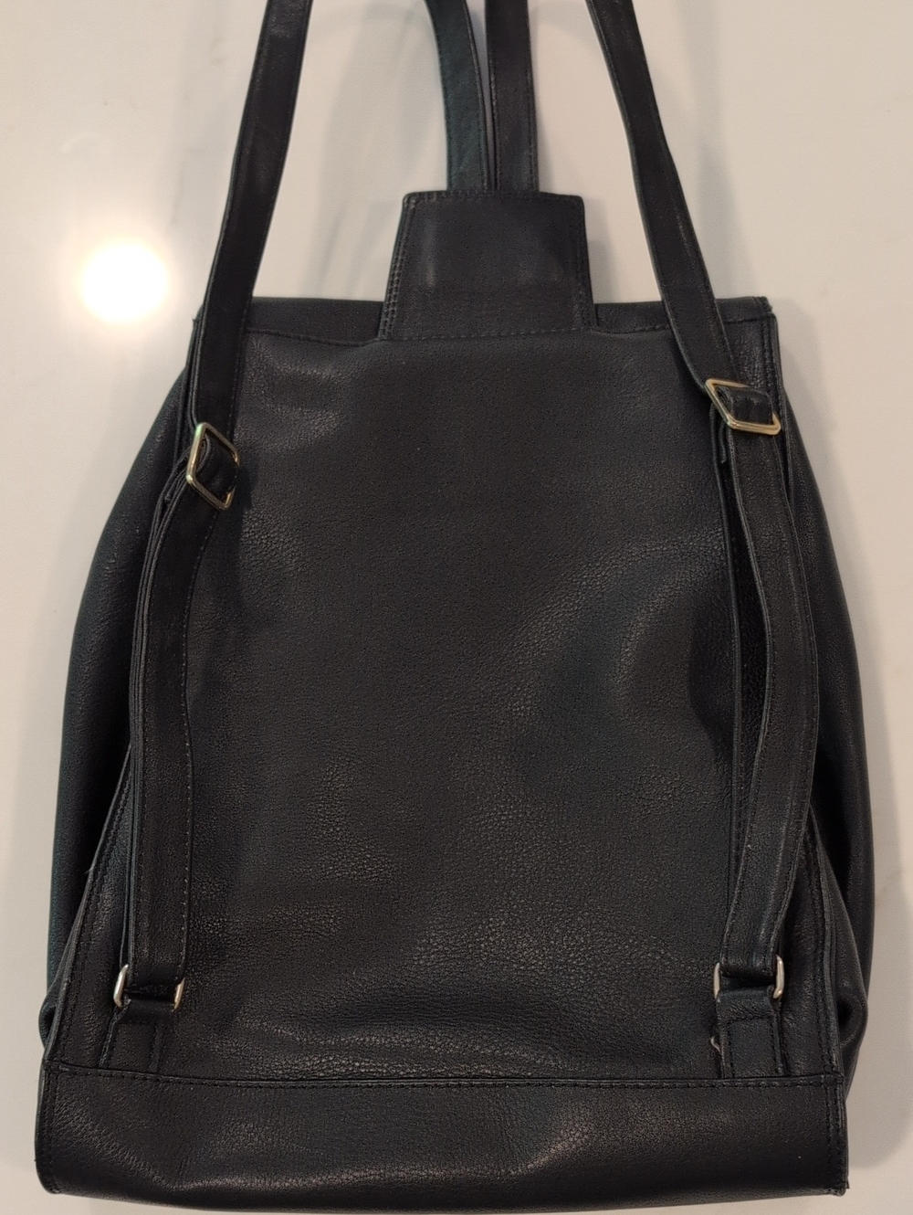 CB Pelletterie Italian Smooth Black Leather Backpack